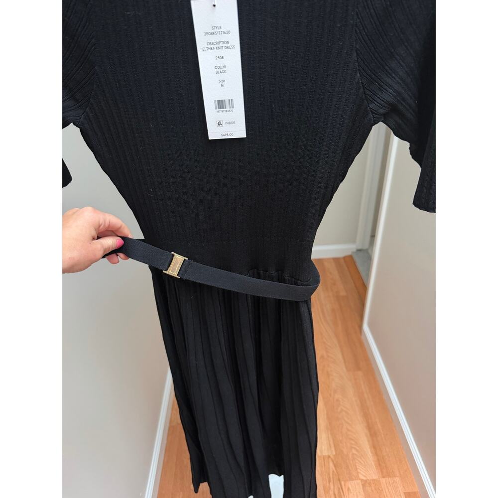 NEW Veronica Beard Elthea Knit Dress Black Belted Size Medium - Picture 7 of 8